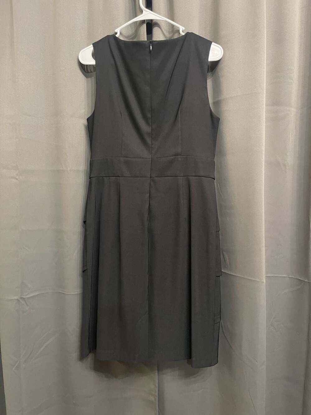 Signature Sabrina Black Sleeveless Beaded Pearl Collar Dress Size 12